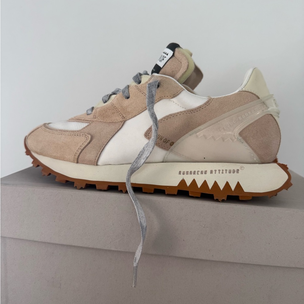 RUN OF Beige and White Women's Sneakers